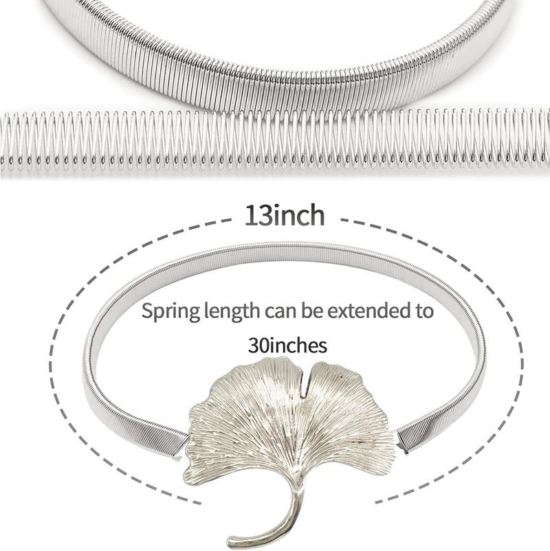 LLPMutu 4Pack Curtain Tiebacks Aluminum Alloy Spring Design Curtain Holdback Leaf Carving Design Curtain Ties for Drapes Curtain Ties Backs Curtain Modern Style Curtain Holdback Decor (Silver Ginkgo) - Image 3